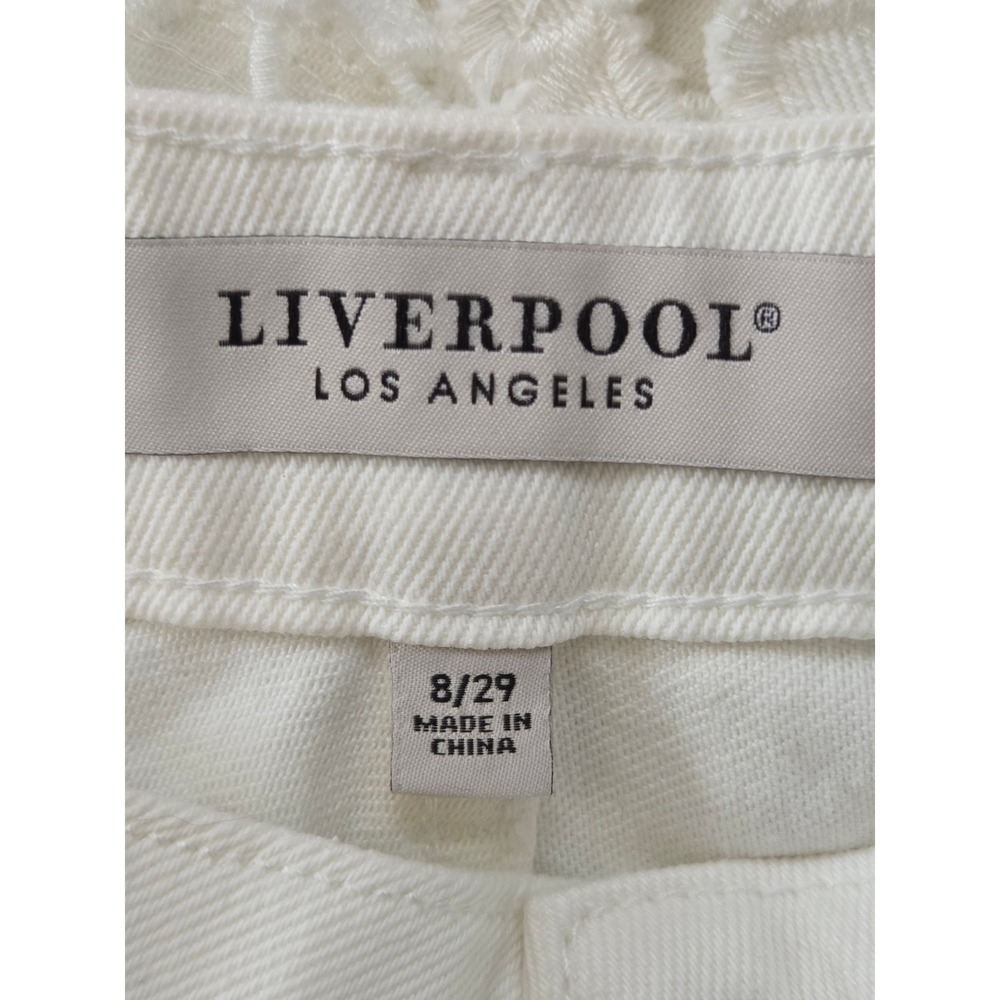 Liverpool The Stride Jeans Wide Leg Floral Pants Womens 8/29 Ivory NWT $139 - Picture 7 of 11